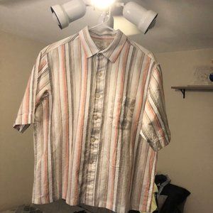 TASSO ELBA ISLAND BUTTON UP STRIPPED SHIRT - MEDIUM